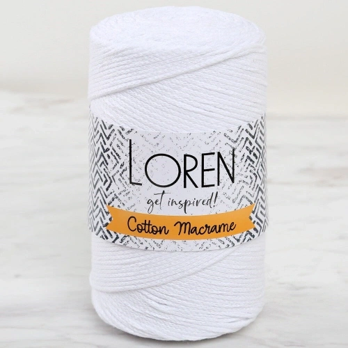 Loren Cotton Macrame Beyaz - R001 - 34366