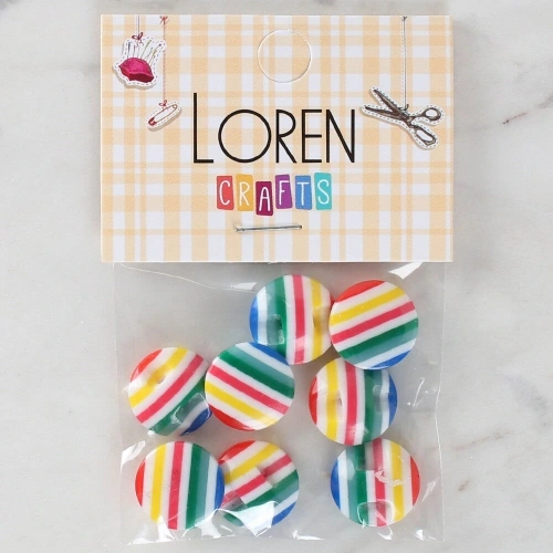 Loren Crafts 8li Desenli Düğme - 1097