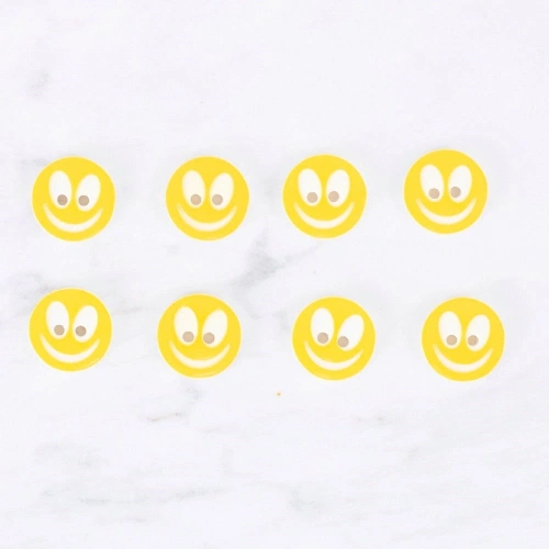 Loren Crafts 8 li Gülen Yüz Sarı Düğme - 0528