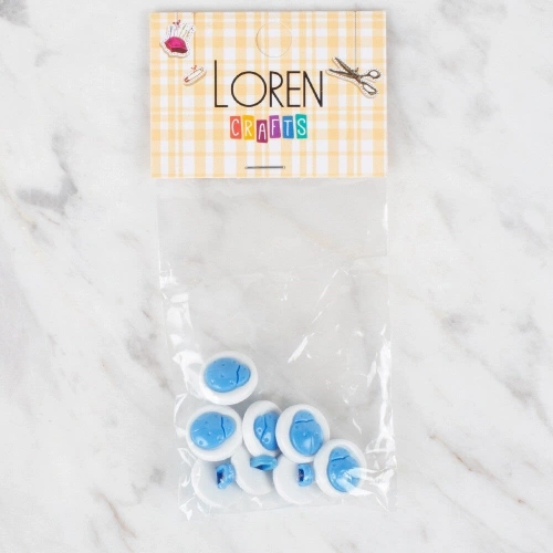 Loren Crafts 8 li Mavi Uğur Böceği Düğme - 644