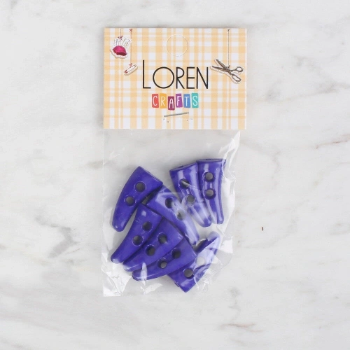 Loren Crafts 8 li saks mavi çoban düğme - 126
