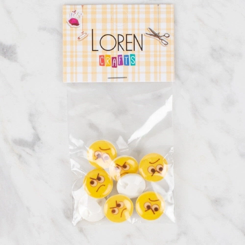 Loren Crafts 8 li Sarı Düğme - 664