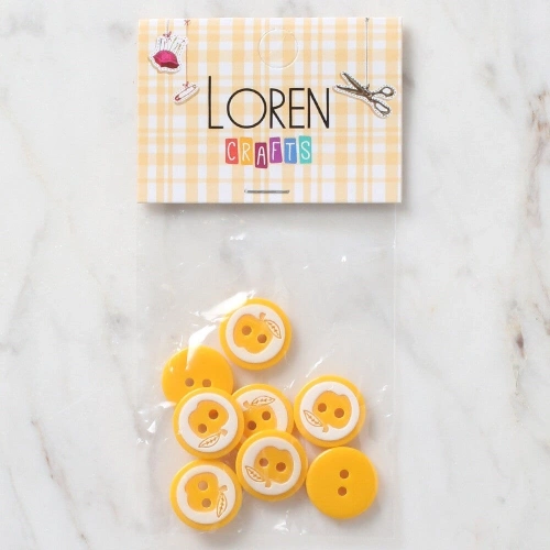 Loren Crafts 8 li Sarı Elma Düğme - 468