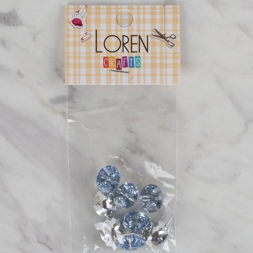 Loren Crafts açık mavi 8 li düğme - 233