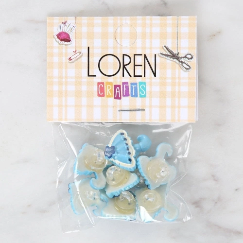 Loren Crafts Bebe Mavi 8li Düğme - 3010