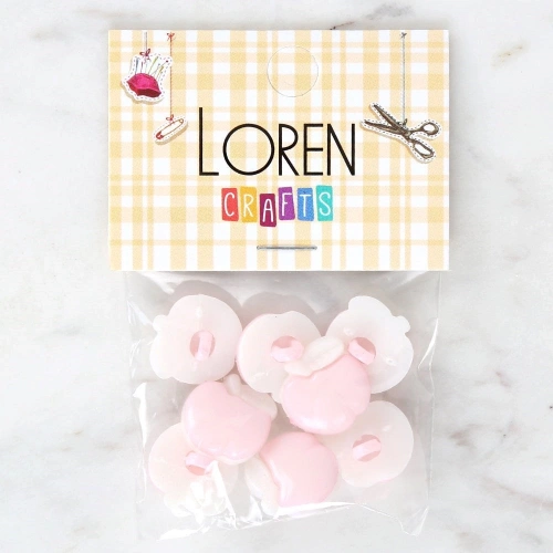 Loren Crafts Bebe Pembe 8li Düğme - 3002