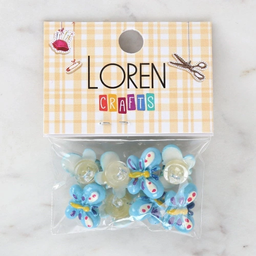 Loren Crafts Mavi 8li Düğme - 3021