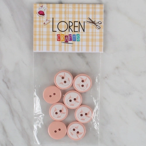 Loren Crafts somon 8 li balık düğme - 569