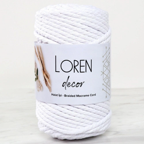 Loren Decor 3-Ply Macrame Cord White - L001