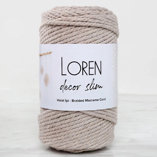 Loren Decor Slim 3 Ply Macrame Cord Beige - L049