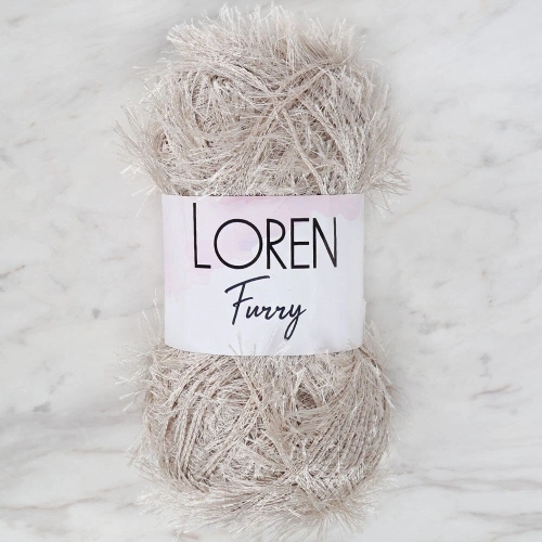 Loren Furry Open Beige Hand Knitting Yarn - RF050
