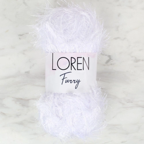 Loren Furry White Hand Knitting Yarn - RF118 - 34067