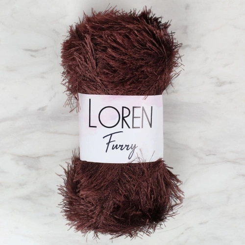 Loren Furry Brown Hand Knitting Yarn - RF093 - 34064