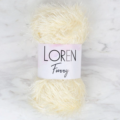 Loren Furry Cream Hand Knitting Yarn - RF065 - 34062