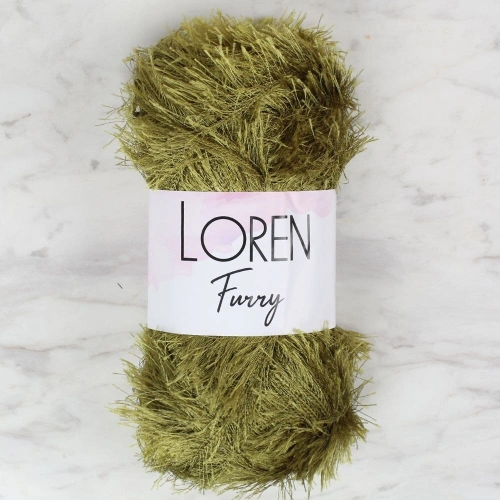 Loren Furry Green Hand Knitting Yarn - RF044 - 34058