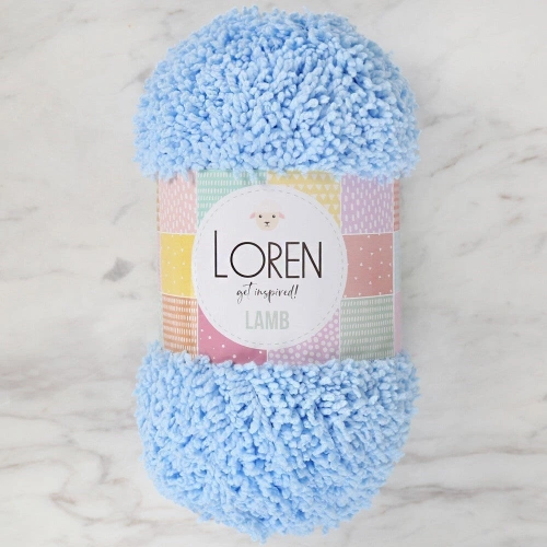 Loren Lamb Baby Blue Knitting Yarn - R040