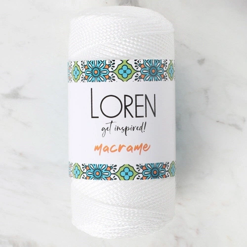 Loren Macrame White Hand Knitting Yarn - RM 002 - 34324