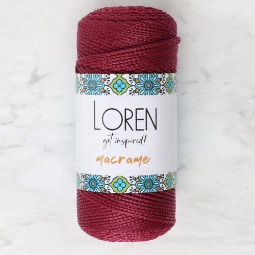 Loren Macrame Burgundy Hand Knitting Yarn - RM 0113 - 34344
