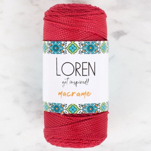 Loren Macrame Dark Red Hand Knitting Yarn - RM 0105 - 34345