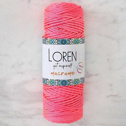 Loren Macrame Neon Pink Hand Knitting Yarn - L116