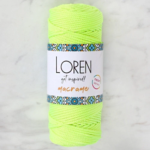 Loren Macrame Neon Yellow Hand Knitting Yarn - L114