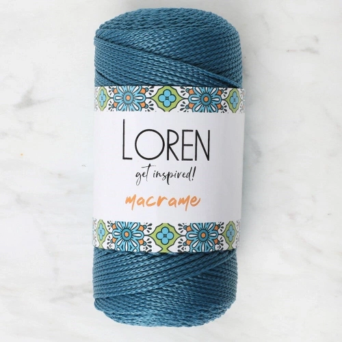 Loren Macrame Petrol Blue Hand Knitting Yarn - RM 0238 - 34356