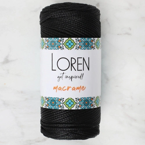Loren Macrame Black Hand Knitting Yarn - RM 001 - 34323