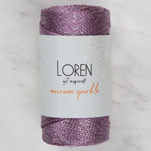 Loren Macrame Sparkle Simli Mor El Örgü İpi - RM 7