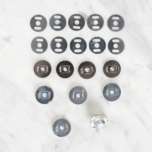 Loren Manyetik Mat Gümüş Metal 5 li Çıt Çıt Set