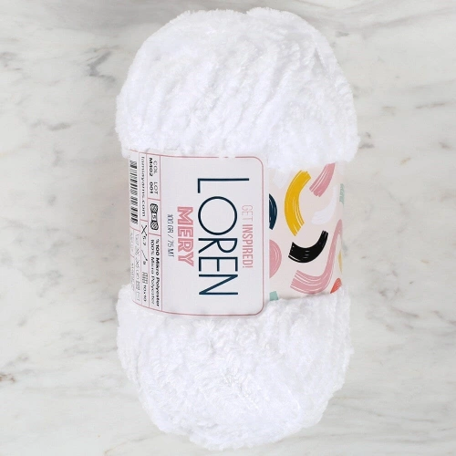 Loren Mery White Knitting Yarn - M402 - 34310