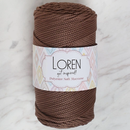 Loren Polyester Soft Macrame Brown Hand Knitting Yarn - LM032 - 34438