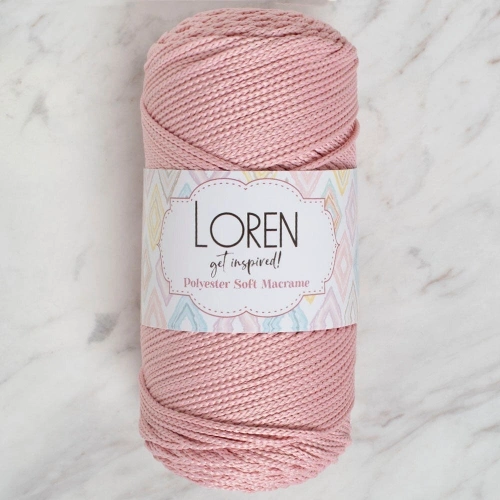 Loren Polyester Soft Macrame Pink Hand Knitting Yarn - LM042 - 34446