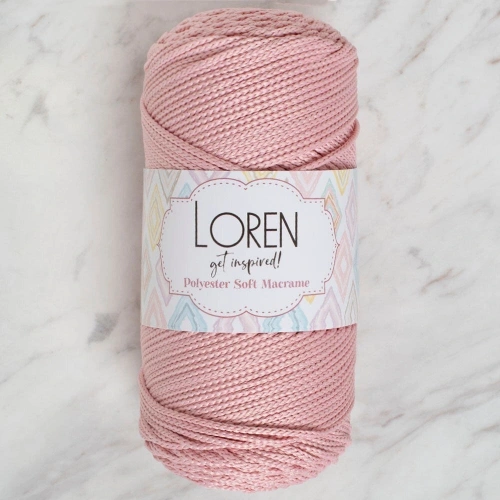 Loren Polyester Soft Macrame Pembe El Örgü İpi - LM042 - 34446
