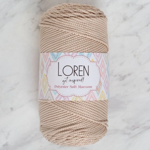 Loren Polyester Soft Macrame Stone Color Hand Knitting Yarn - LM005 - 34428