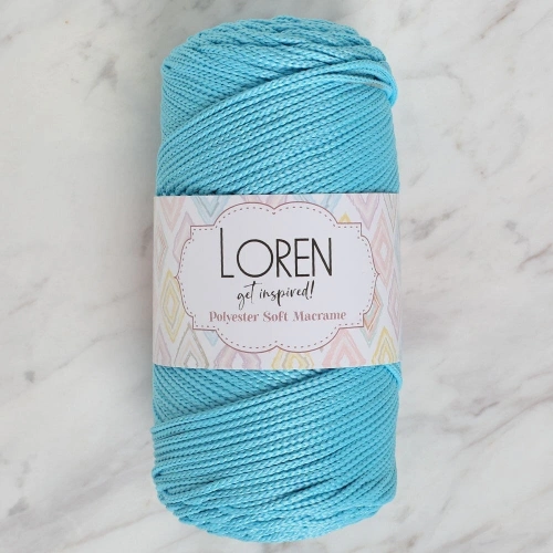 Loren Polyester Soft Macrame Turquoise Hand Knitting Yarn - LM045 - 34447