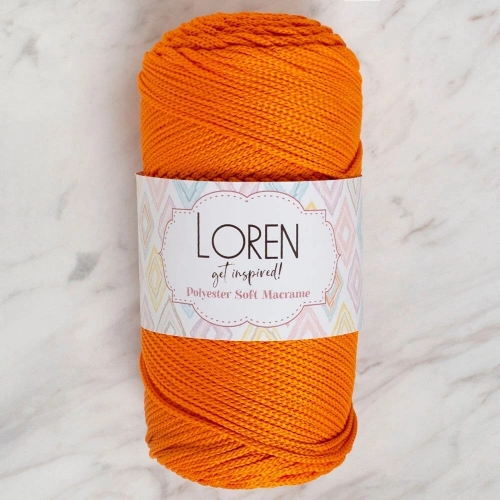 Loren Polyester Soft Macrame Orange Hand Knitting Yarn - LM011 - 34430
