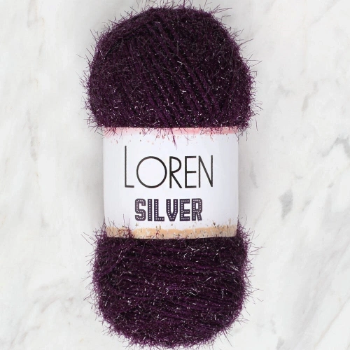 Loren Silver Eggplant Purple Hand Knitting Yarn - RS0109 - 34082