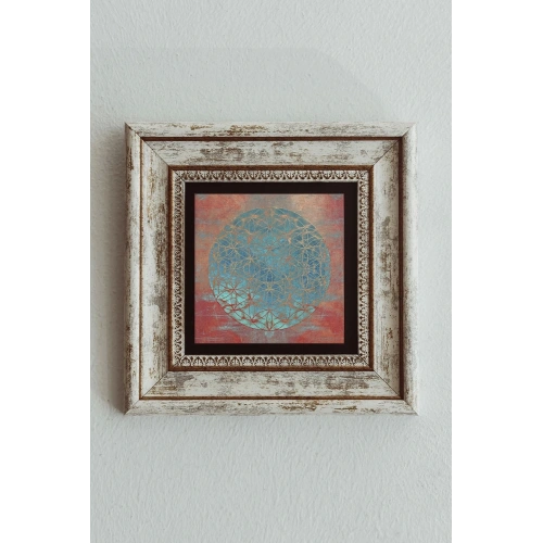 Lotus - Yaşam Çiçeği Çerçeveli Taş Tablo , Çerçeveli Taş Duvar Dekoru-enkcrcvtbl-00093 20 cm