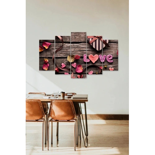 Love 5 Parçalı Mdf Tablo 60 x 100
