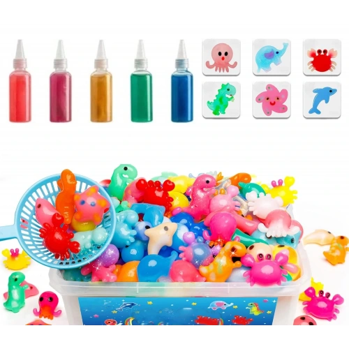 Magic Water Elf Aqua Gel Sihirli su oyuncak seti 5 renk jel şişe 6 kalıp