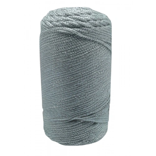 Makrome İpi 3 Mm Polyester Gri Simli