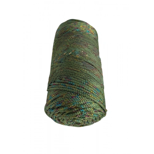 Makrome İpi 3mm Polyester Haki Simli