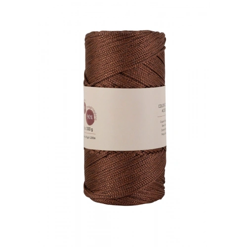 Makrome İpi 3mm  Polyester Kahve Simli