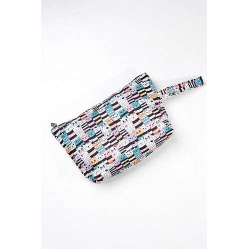 Makyaj Çantası Ve Çok Amaçlı El Çantası Kedi Desenli