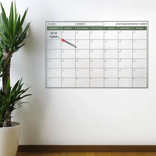 Manyetik Yapışkanlı Bir Aylık Program Planlayıcı Takvim 85x56 cm (5365)