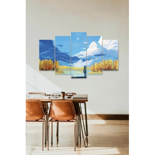 Manzara Doğa 5 Parçalı Mdf Tablo 60 x 100