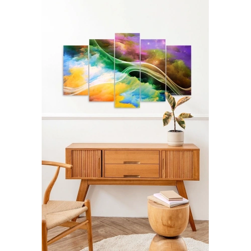 Manzara Doğa Retro 5 Parçalı Mdf Tablo 60 x 100