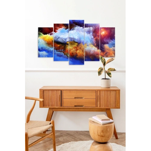 Manzara Doğa Retro 5 Parçalı Mdf Tablo 60 x 100