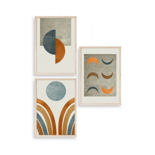 Manzara Üçlü Ahşap Çerçeveli Tablo 50 x 70