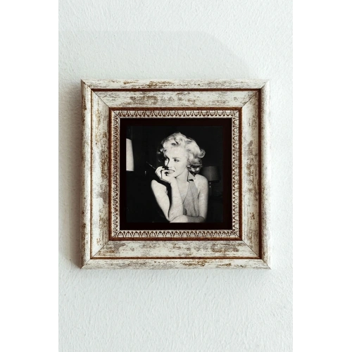 Marilyn Monroe Çerçeveli Taş Tablo , Çerçeveli Taş Duvar Dekoru-enkcrcvtbl-00151 20 cm